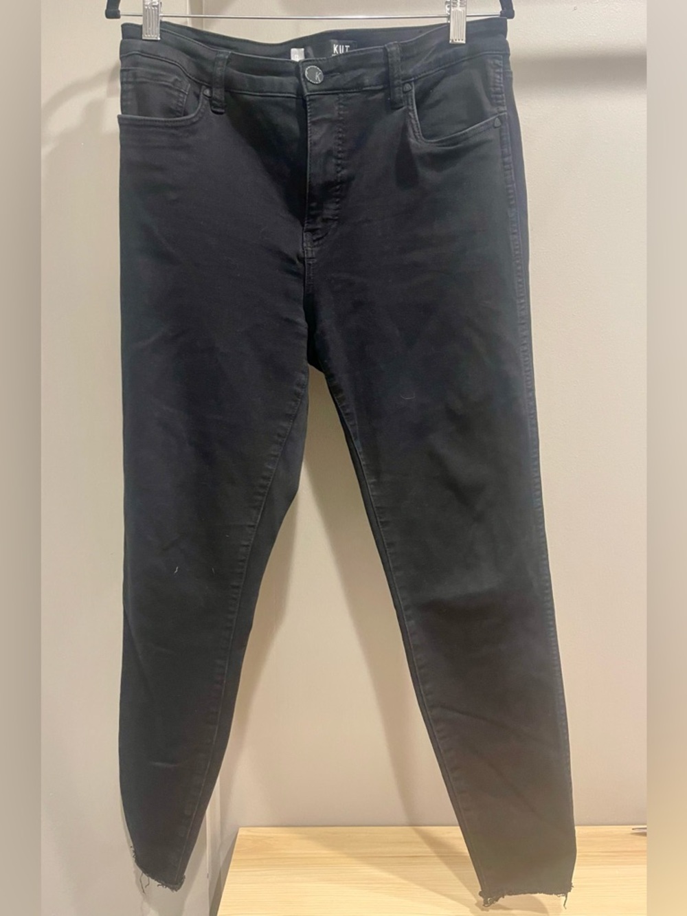Kut from the Kloth Donna Fab Ab Ankle Skinny Jeans Jeggings Black 12